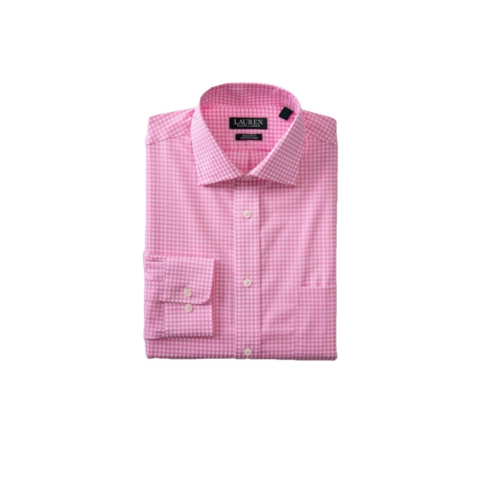 Ralph Lauren Men M‎ Regular Fit Ultra Flex Gingham Checkered Pink Performance